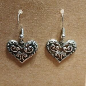 Sterling silver heart shaped earrings